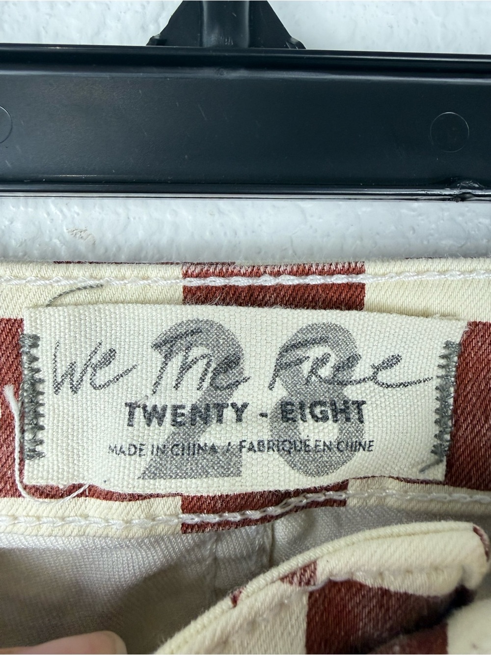 Free People Checkerboard High-Waist Flared Pants - Brown & White size 28 - Picture 8 of 8